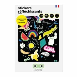 Planche De Stickers Réfléchissants Grand Format Rainette -Sacoches guidon Soldes Magasin planche de stickers reflechissants grand format rainette peps full