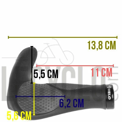 VELO Poignées Vélo Ergonomiques Avec Cornes Triple Densité - La Paire 2 VELO Poignées Vélo Ergonomiques Avec Cornes Triple Densité - La Paire – Image 2